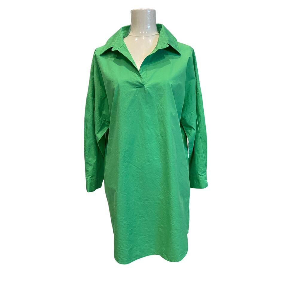 Caryn Lawn Green Preppy Pink Star Back Dress in Kelly OS